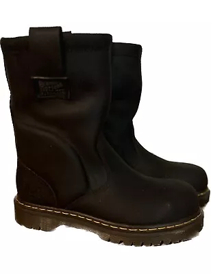 Dr. Martens Air Wair Steel Toe Safety Shoe Slip Resistant Boots Black Men Sz 7 • $95
