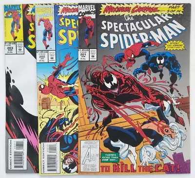 The Spectacular Spider-Man #201 202 & 203 Marvel Comics MAXIMUM CARNAGE (1993) • £26