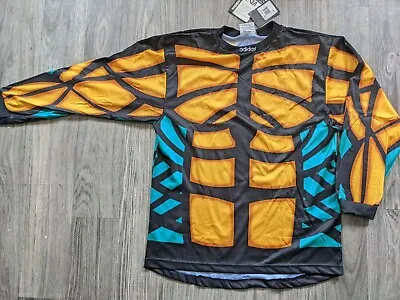 Adidas Goalkeeper Football Vtg 90s Padded Jersey Shirt Soccer New Orange USA • $44