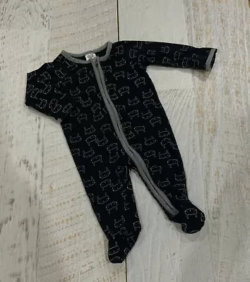 Baby Boys Sz 0-3 Months Cotton Allinone Zippy  Black  Cotton • $8.90