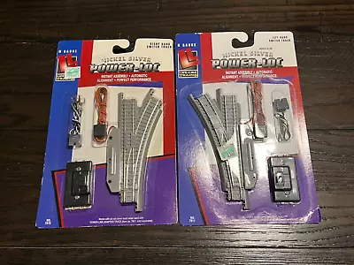 Life-like N Gauge Power Loc Nickel Silver Right & Left Switch Track Set • $15.99