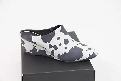 Women Cow Print Shoes Pelle Moda Mules New Sz 8.5 Wedge Heel Slip On Style • $74.25