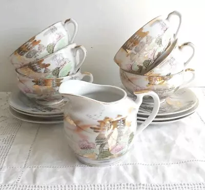 £58 • Buy 1950’s Japanese Handpainted Kutani 21pc Tea Set- Geisha Lithophane