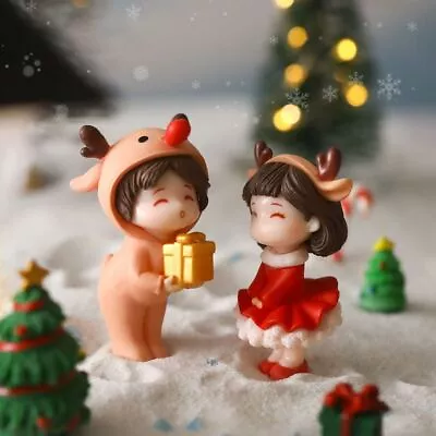 DIY Girl Boy Couple Figurines Christmas Doll  Home Decor • $7.88