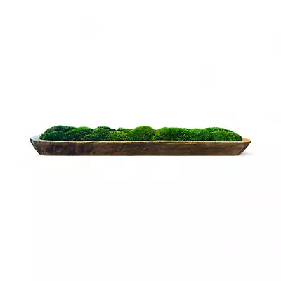 Wood Moss Bowl 40  - Wood Dough Bowl With Preserved Moss • $179.95