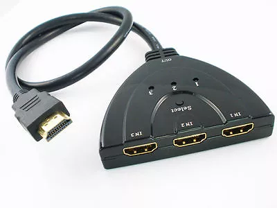 $8.99 • Buy 3 Port 1080P HDMI AUTO Switch Switcher Splitter Cable For 4K HDTV Laptop Xbox360