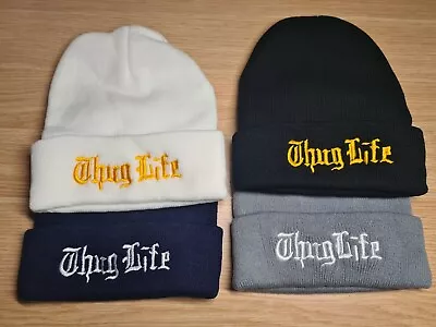 Thug Life Beanie Winter Warm Knitted Hat Cap Soft Men Unisex Punk Biker Hip Hop • $15.50