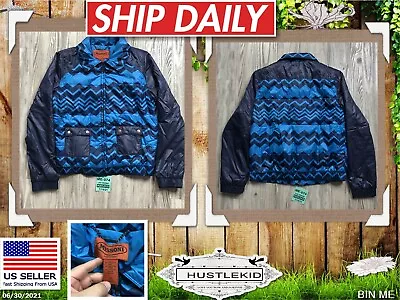 Authentic Missoni For Target Medium M Blue ZigZag Puffer Jacket Pockets Women🔥 • $26.99