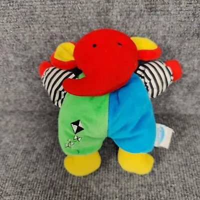 Eden Plush Vintage Elephant Lovey Primary  Colors Kite Red Rattle Stuffed Toy 7” • $25.46