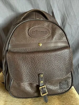 Vintage JW Hulme Made In USA Tan Brown Leather Canvas Backpack Rucksack • $349.95