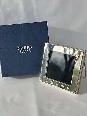 Solid Silver Hallmarked Carrs Photo Frame With Light Oak Wood Back.(Photo 7x7cm) • £45