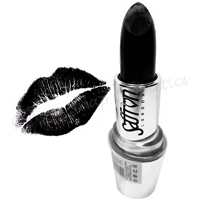 £2.99 • Buy Saffron BLACK LIPSTICK Goth Punk Emo Vampire Halloween Makeup No 19 Lip Colour