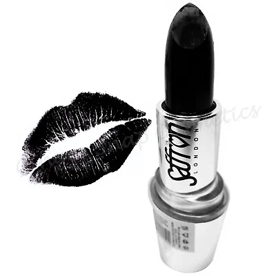 Saffron BLACK LIPSTICK Goth Punk Emo Vampire Halloween Makeup No 19 Lip Colour • £3.49