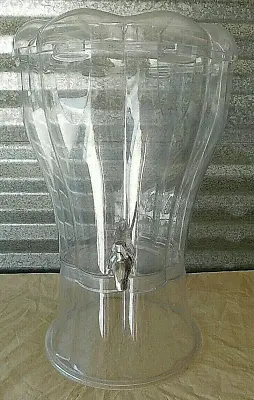 Iced Tea Dispenser 5 Gallon Clear Plastic On Pedestal • $29.99