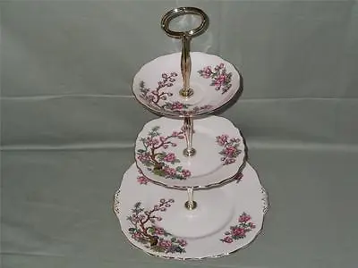 Vintage Colclough Indian Tree 3-Tier Cake Plate Stand Pattern No.6796 • £24.99