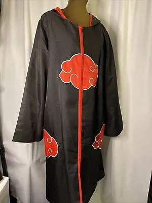 Akatsuki Robe Hooded Adult Size Medium Naruto Shippuden Costume Cosplay • $15