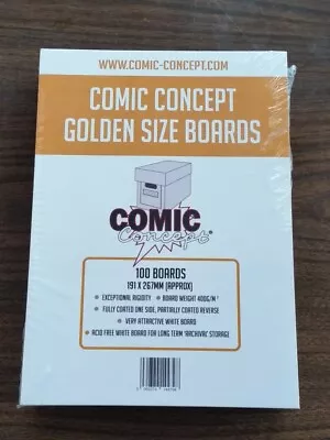 100 X GOLDEN AGE SIZE COMIC CONCEPT COMIC BOOK (  BACKING BOARDS ) • £17.99