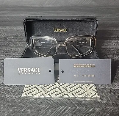 Vintage Versace Sunglasses Italy Black Silver Metal MOD 2044 W/ Case FRAMES ONLY • $57.97