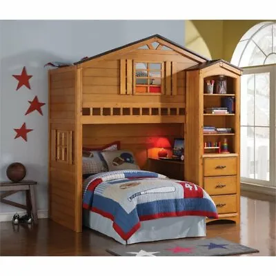 $1193.02 • Buy Rosebery Kids House Loft Bed In Rustic Oak