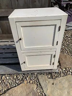 Diminutive Vintage White Painted Country Cupboard Small Cabinet Apothecary Chic • $134.99