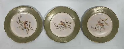 Victoria Carlsbad Austria 7  Plates Green Putti Cherubs Antique Set Of 3  • $38.98