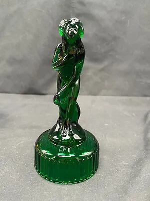 Vintage Imperial Green Glass Venus Rising/Bashful Charlotte Flower Frog Figuri • $75