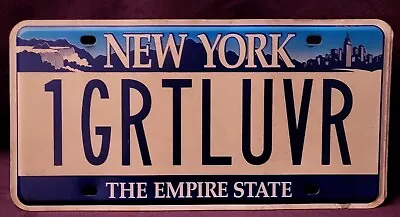 New York Empire State Vanity License Plate 1GRTLUVR Early 2000's • $73.99