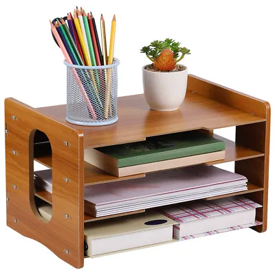 Office Filing Trays Letter Rack Desk Organiser Paper A4 Document Holder Rack • £13.99