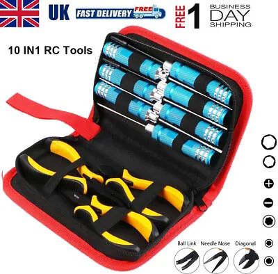 £28.90 • Buy 10 IN 1 RC Tool Kit Box Screwdriver Set Pliers Hex Sleeve Socket Repair RC Cars