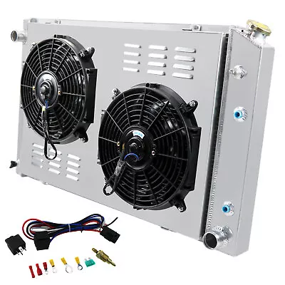 4 Row Radiator+Shroud Fan For 73-87 Chevy C/K Pickup Truck C10 C20 C30 K10 K20 • $220.98