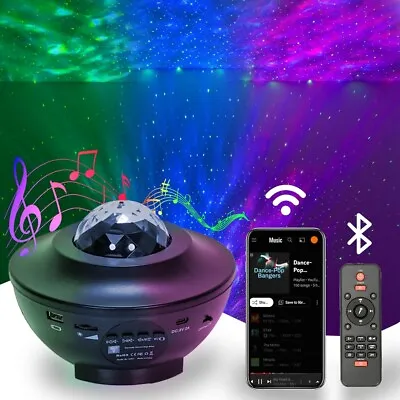 £17.99 • Buy Galaxy Projector Night Light Star Sky USB Bluetooth Party Music Light Décor Lamp