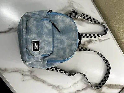 VANS Off The Wall Checked Mini Backpack Blue/white With Checkered Straps • $13