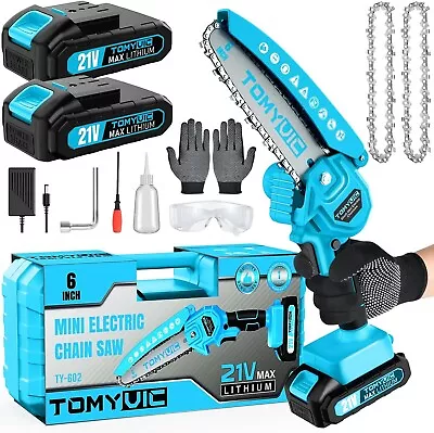 Mini Chainsaw 6-Inch Battery Powered - Best Cordless Small Handheld Chain Saw Wi • $28