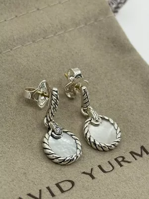 Authentic David Yurman Elements Earrings Mother Of Pearl And Diamonds • $290