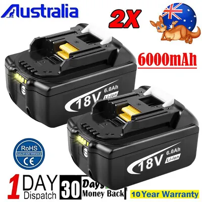 2X 18V 6.0Ah Battery 18V For Makita BL1830 BL1850 BL1860 LITHIUM 194309-1 New • $62.99