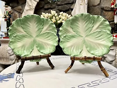 Pair Mottahedeh Stately Homes Cabbage Pottery Luncheon Plates Chinoiserie Italy • $135