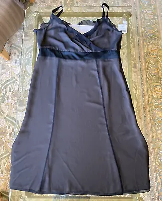 Marina Rinaldi Max Mara Sheer Black Chiffon Bust Ruffle LBD Party Dress 2XL NWT • $126