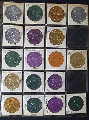 38 Mardi Gras Krewe Of Pegasus Doubloons From 1966 (inaugural Year) - 1976  • $9.99