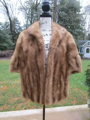 VINTAGE Brown Mink Fur Capelet/Cape Pockets • $59.99