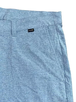 Travis Mathew Men's Sz 38 Inseam 10  Bermuda Golf Shorts Blue Striped • $25.25