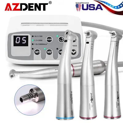 AZDENT Dental Brushless LED Electric Micro Motor 1:1/1:5 Increasing Handpiece • $193.19