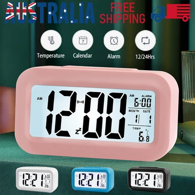 $15.99 • Buy Digital Bedside LED Snooze Alarm Clock Time Temperature Day/Night Desktop Clocks