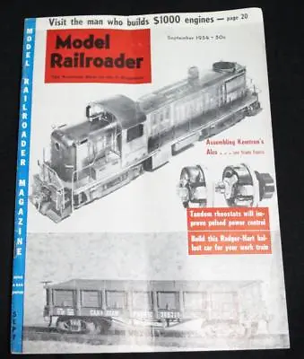 Model Railroader Magazine September 1954 Vintage Toy Train Model Railroad Hobby • $7.49
