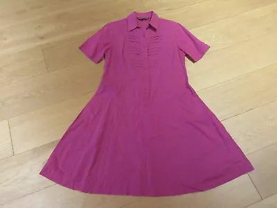 Ladies Black Pepper By Breakaway Magenta Pink A Line Short Sleeve Dress Size 10 • £0.99