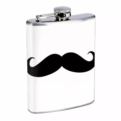 Cool Mustache D7 8oz Stainless Steel Hip Flask • $14.95