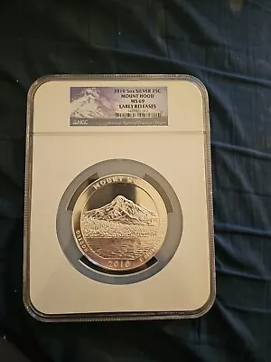 2010 Mount Hood Oregon State 25c Quarter 5 Oz Silver Coin NGC MS-69 Early R • $200