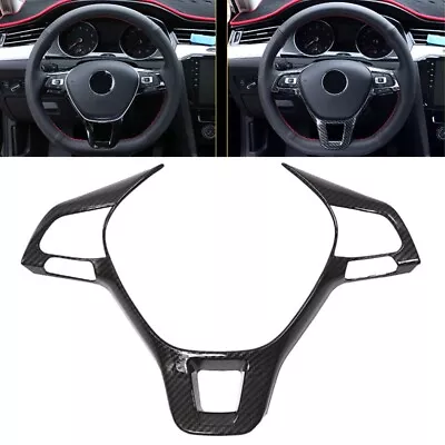 Carbon Fiber Steering Wheel Trim Button Cover For Volkswagen Jetta VW 2016-2019 • $15.98