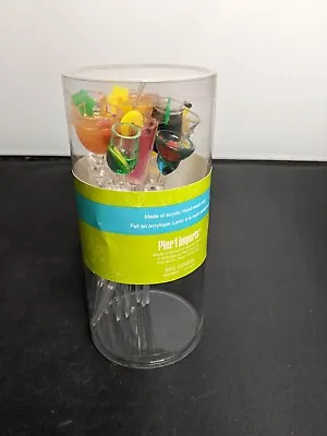 Vintage Set Of 9 Cocktail Shaped Plastic Picks Swizzle Sticks Pier ! • $12.50