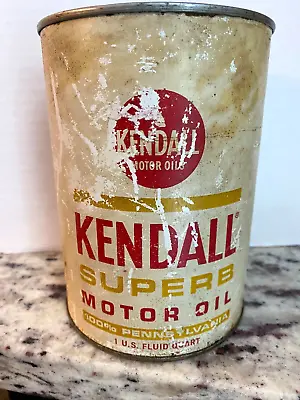 Vintage Kendall Superb Motor Oil 1 Quart Can Empty • $5