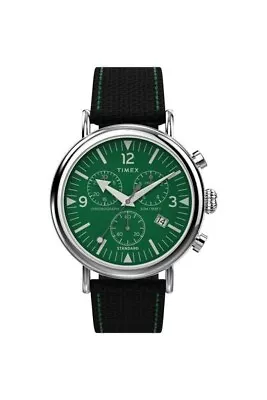 Timex Standard Chronograph 41mm Fabric Strap Watch Green Dial TW2V43900 • $79.95